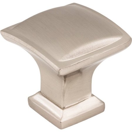 JEFFREY ALEXANDER 1-1/4" Overall Length Satin Nickel Square Annadale Cabinet Knob 435SN